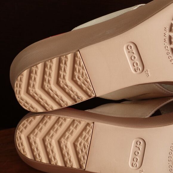 Crocs Sandals Womens Size 10 Pink Leigh II Wedge Slip On Floral Heels Shoes READ - Picture 15 of 16